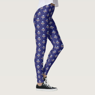 Leggings Patrón de OVNI de Kawaii