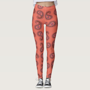 Leggings patrón de paisajes rojos