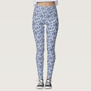 Leggings Patrón de Paisley Azul
