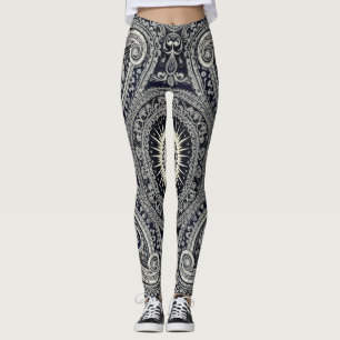Leggings Patrón de Paisley Heritage de carbón vegetal explo