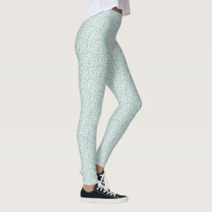 Leggings Patrón de pájaro azul y verde