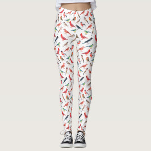 Leggings Patrón de pájaro bonito