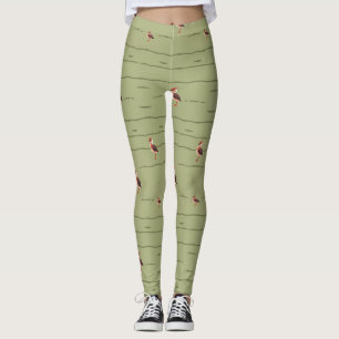 Leggings Patrón de pájaro de los trenes de Okinawa - Elegan