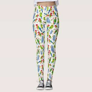 Leggings Patrón de pájaros de época, patrón de paracaídas c