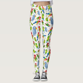 Leggings Patrón de pájaros de época, patrón de paracaídas c