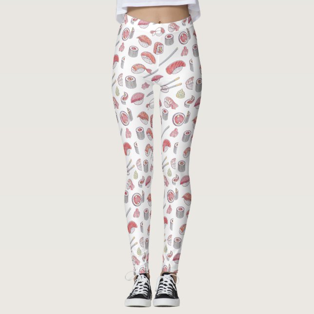 Leggings Patrón de palillos de cocina japonesa (Anverso)