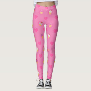 Leggings Patrón de pastel rosa