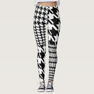 Leggings Patrón De Patcheo Blanco Y Negro De Cabina De Hid