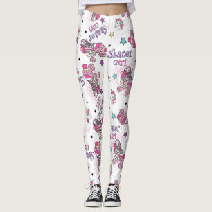 Leggings Patrón de patines de rodillos de unicornio de niña