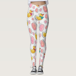 Leggings Patrón De Patos Y Huevos De Pascua