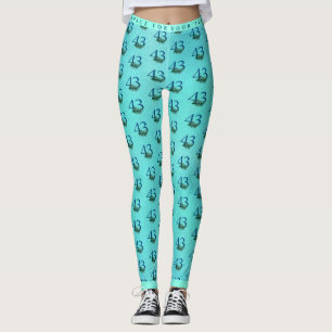 Leggings Patrón de pavo real para cumpleaños o aniversario