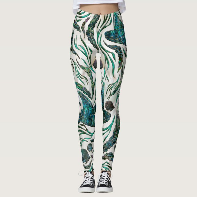 Leggings Patrón de peces Stingray y Scat Abalone (Anverso)