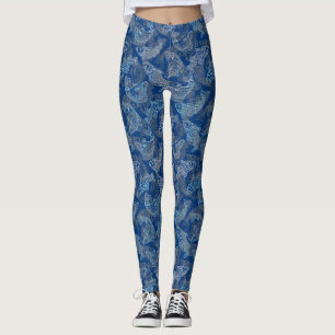 Leggings Patrón de peces Trabajo 01.b Azul BG