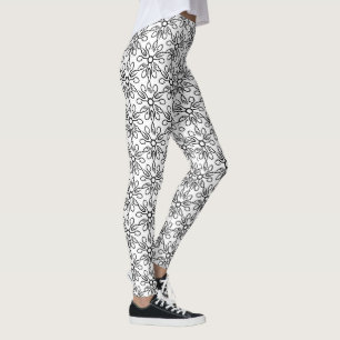 Leggings Patrón de peces y ganchos negros y blancos
