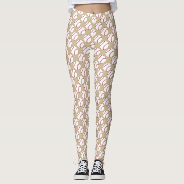 Leggings Patrón de pelotas de béisbol (Anverso)