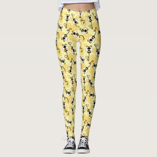 Leggings Patrón de pequeñas abejas. (Anverso)