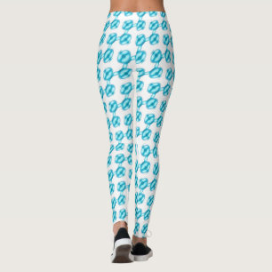 Leggings Patrón de perlas azules