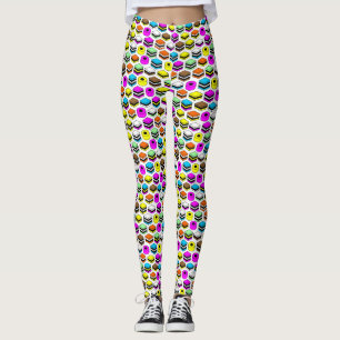 Leggings Patrón de permisos de estilo Memphis