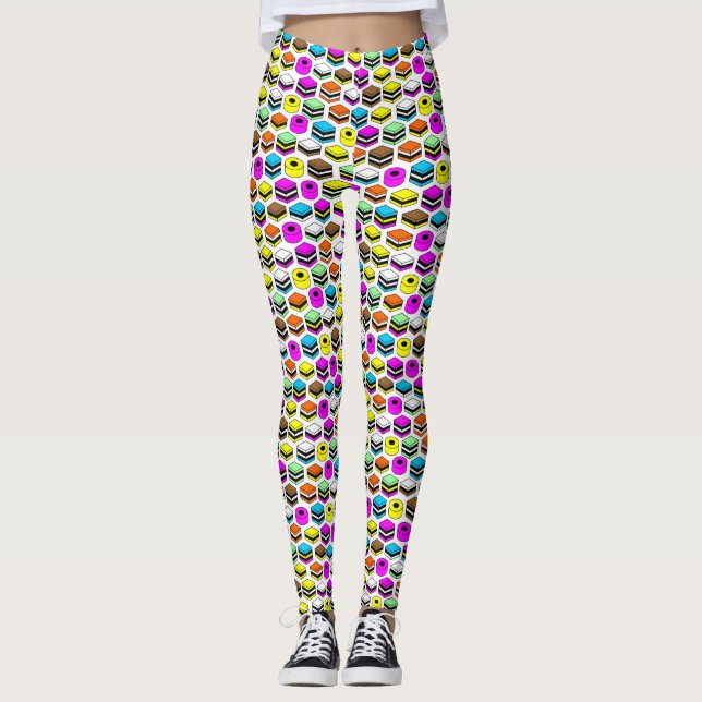 Leggings Patrón de permisos de estilo Memphis (Anverso)