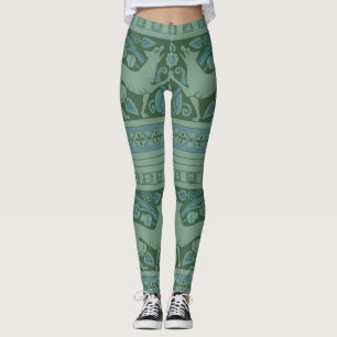 Leggings Patrón de perro Art Deco Nouveau Naturaleza Animal