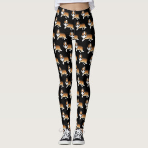 Leggings Patrón de perro de dibujos animados Collie Áspero