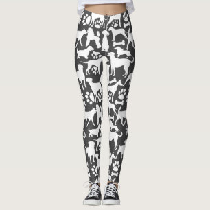 Leggings Patrón de perros y patas 02.b DGrey BG