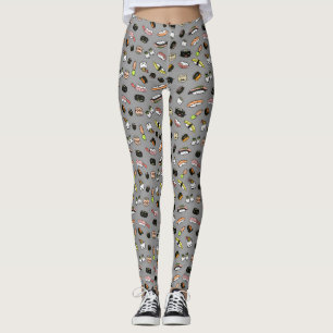 Leggings Patrón de Personajes de Sushi Adorables Kawaii Com
