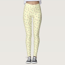 Leggings Patrón de Personalizado de contorno amarillo pálid