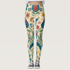 Leggings Patrón de Personalizado floral del festival de pav
