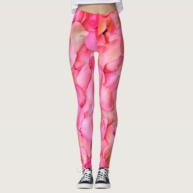 Leggings Patrón de Pétalos Rosa Rosados (Anverso)