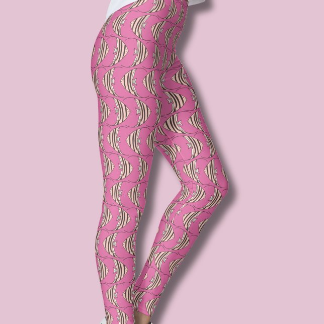 Leggings Patrón de pez rosa (Fish Angel Fish patterned leggings)