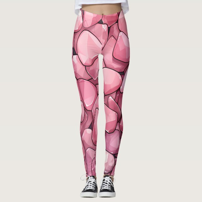 Leggings Patrón de Piedra Rosa Cuta (Anverso)