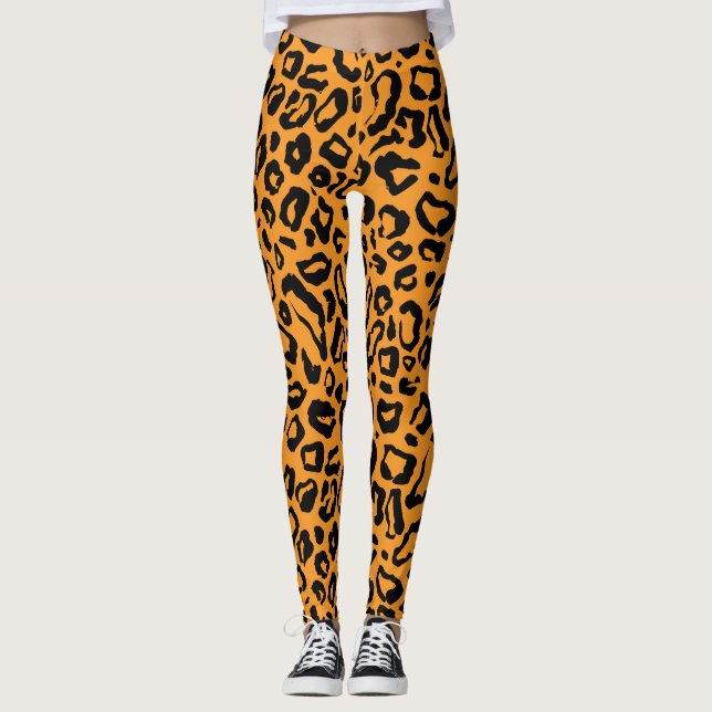 Leggings Patrón de piel de leopardo (Anverso)