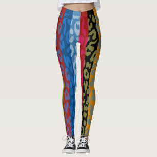 Leggings Patrón de piel de leopardo colorido #17