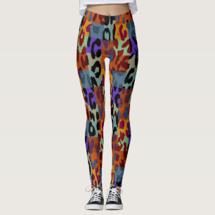 Leggings Patrón de piel de leopardo colorido #22