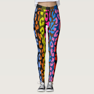 Leggings Patrón de piel de leopardo colorido #8