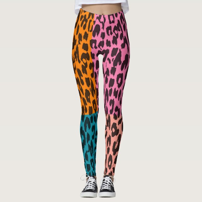 Leggings Patrón de piel de leopardo moderno #15 (Anverso)