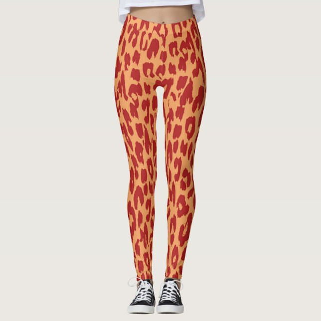 Leggings Patrón de piel de leopardo moderno #19 (Anverso)