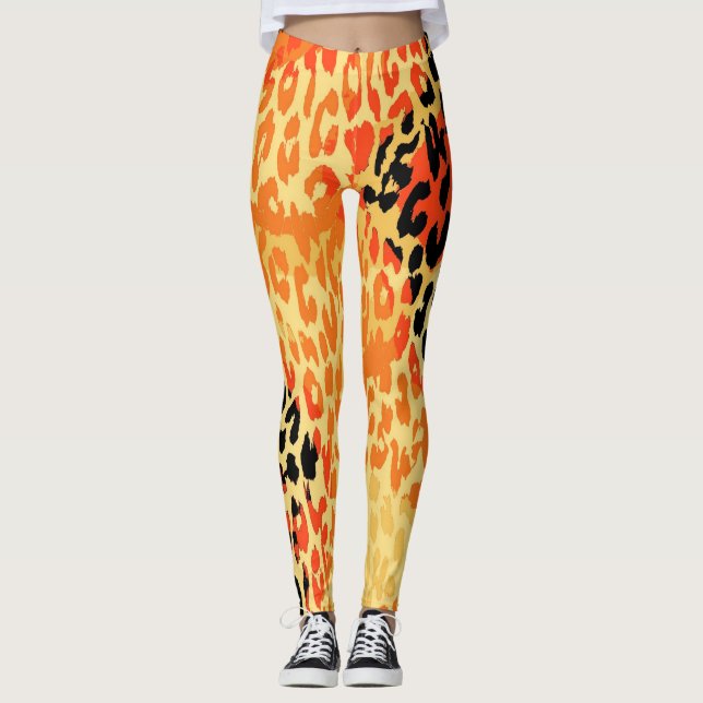 Leggings Patrón de piel de leopardo moderno #20 (Anverso)