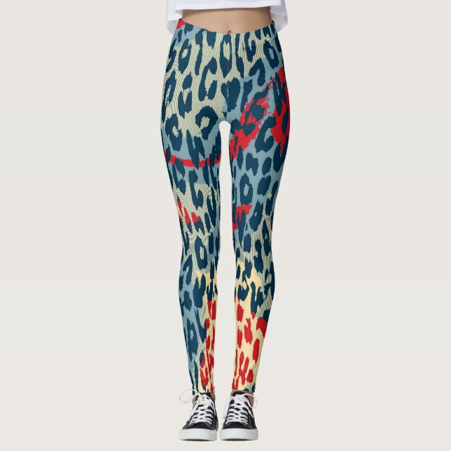 Leggings Patrón de piel de leopardo moderno #22 (Anverso)