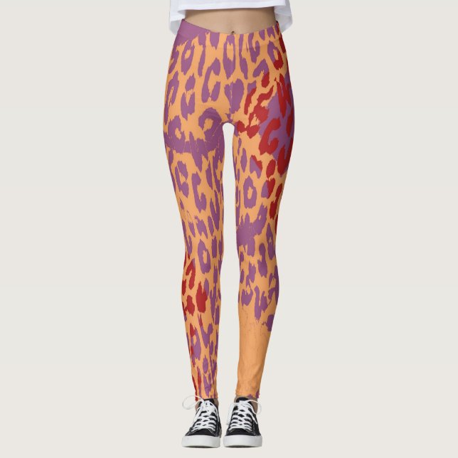 Leggings Patrón de piel de leopardo moderno #23 (Anverso)