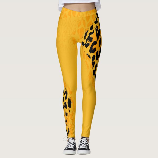 Leggings Patrón de piel de leopardo moderno #24 (Anverso)