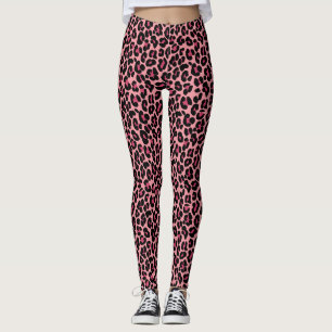 Leggings Patrón de piel de leopardo rosa