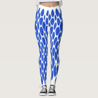 Leggings Patrón de piel de pitón azul de lujo