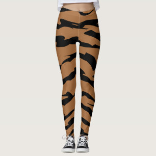 Leggings Patrón de piel de tigre Líneas abstractas Rayas de