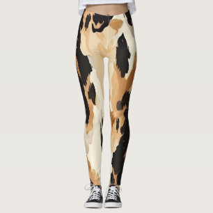 Leggings Patrón de Piel de vaca corto