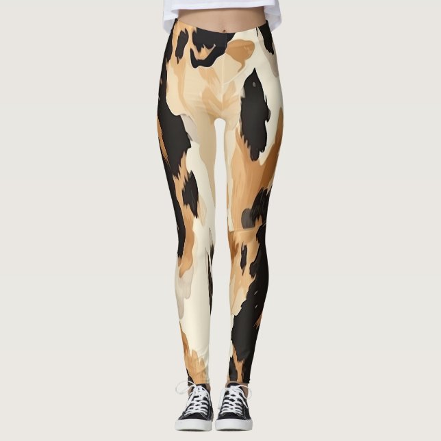 Leggings Patrón de Piel de vaca corto (Anverso)