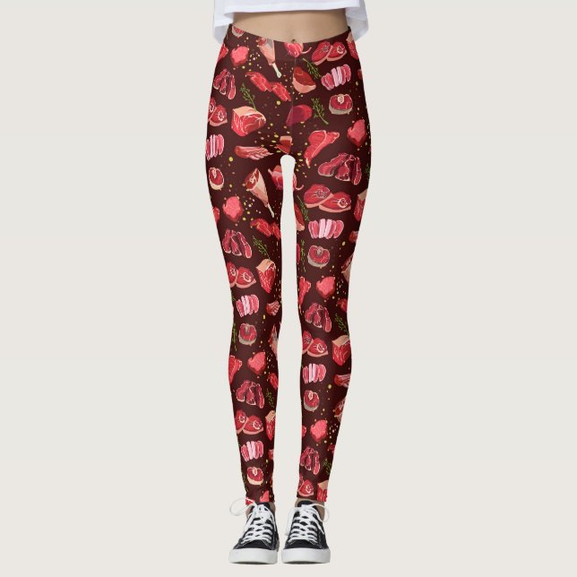 Leggings Patrón de piezas de carne de vacuno (Anverso)