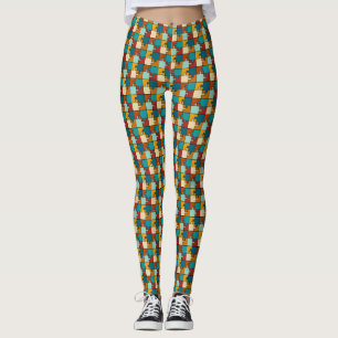 Leggings Patrón de piezas de rompecabezas de rompecabezas v