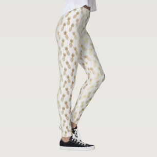Leggings Patrón de piña dorada